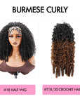 FIXED PRICE|QVR Brown Highlight Miracle Knots X Half Wig Hack Seamless Miracle Braids Human Hair Crochet Weave Hair Extension
