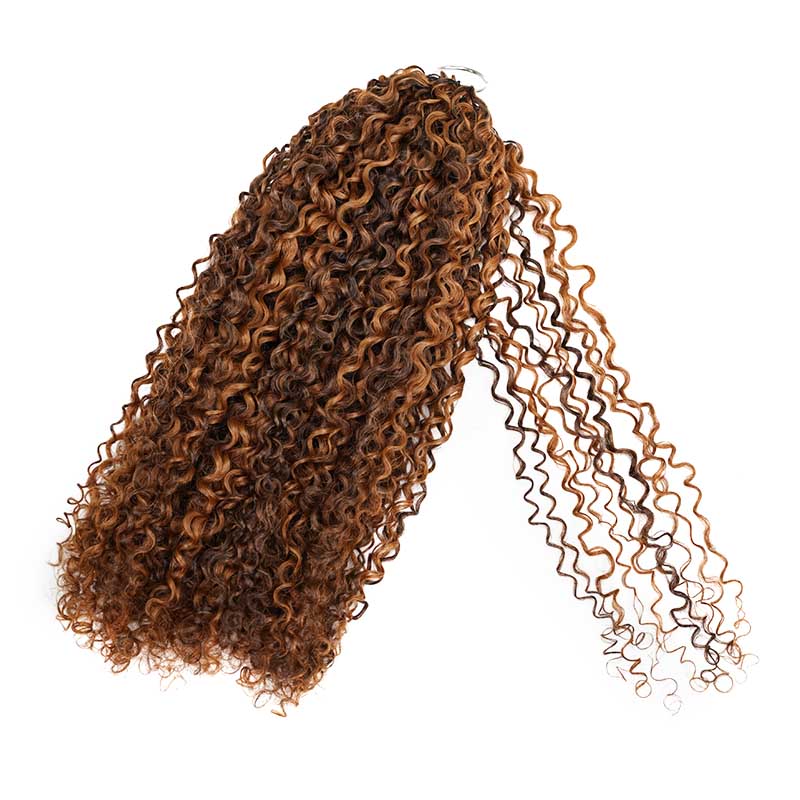 QVR Burmese Kinky Curly Feather Crochet Human Hair Highlight 