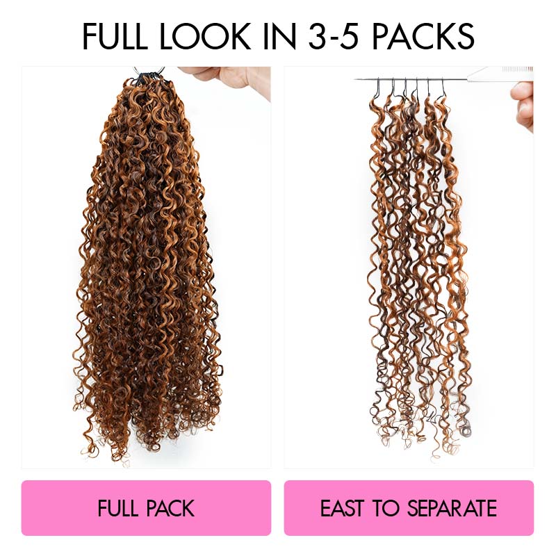 QVR Burmese Kinky Curly Feather Crochet Human Hair Highlight 
