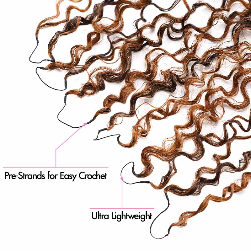 QVR Burmese Kinky Curly Feather Crochet Human Hair Highlight 