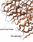 QVR Burmese Kinky Curly Feather Crochet Human Hair Highlight 