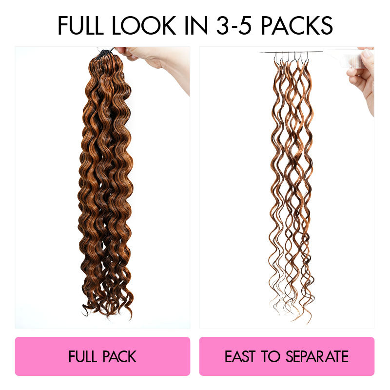 QVR Water Wave Feather Crochet Human Hair Highlight 