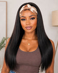 QVR Straight 210% Density Headband Wig 100% Human Hair Glueless Wigs for Women