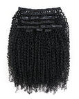 QVR Tight Curly PU Clip In Hair Extensions 9PCS 5PCS Volumizer Human Hair