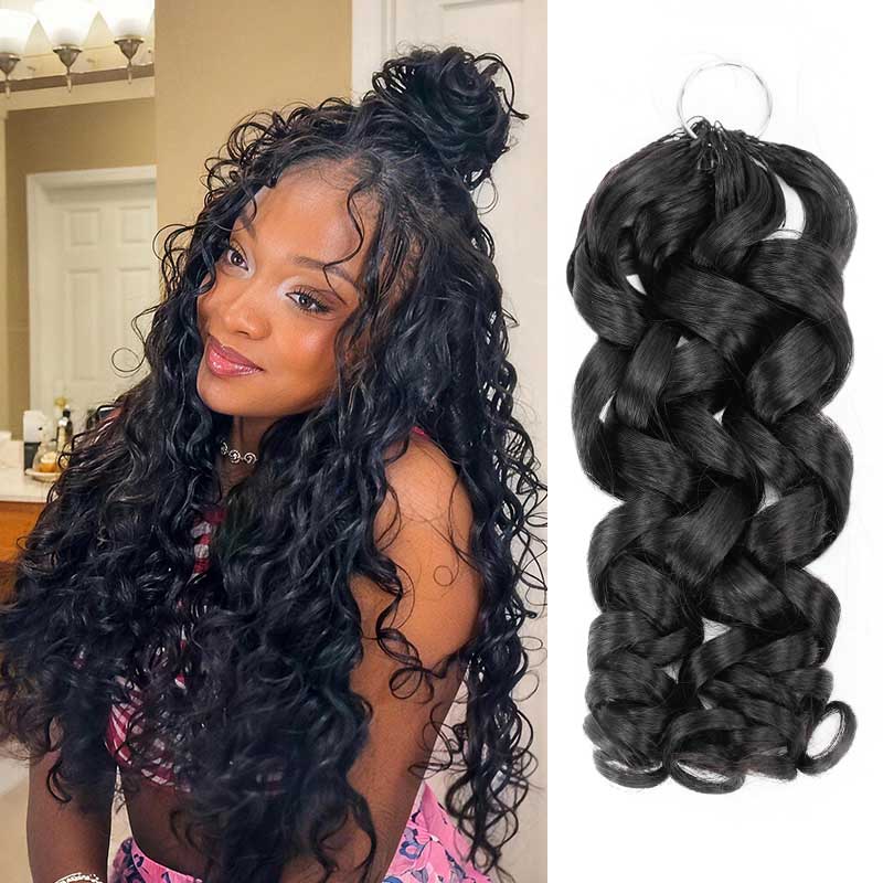 QVR Water Wave Crochet Hair Natural Black Machine Made Feather Human Hair Extension