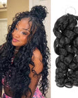QVR Water Wave Crochet Hair Natural Black Machine Made Feather Human Hair Extension