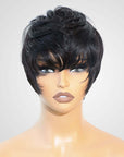 hot pixie cut wigs for black women, 100% natural human hair
