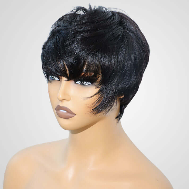 stylish pixie cut human hair wigs for black women