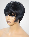 stylish pixie cut human hair wigs for black women