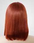 short bob wigs with orange tint, stylish straight human hair for Black women
