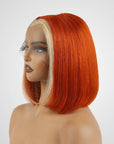 human hair lace wigs ombre orange 613 straight bob for chic black women