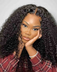 qvr hd lace wigs human hair kinky curly with transparent lace