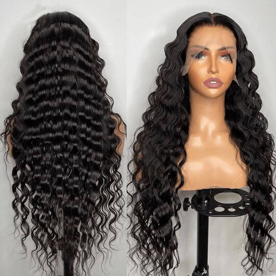 13x4 lace front human hair wigs, pre-plucked for black beauty