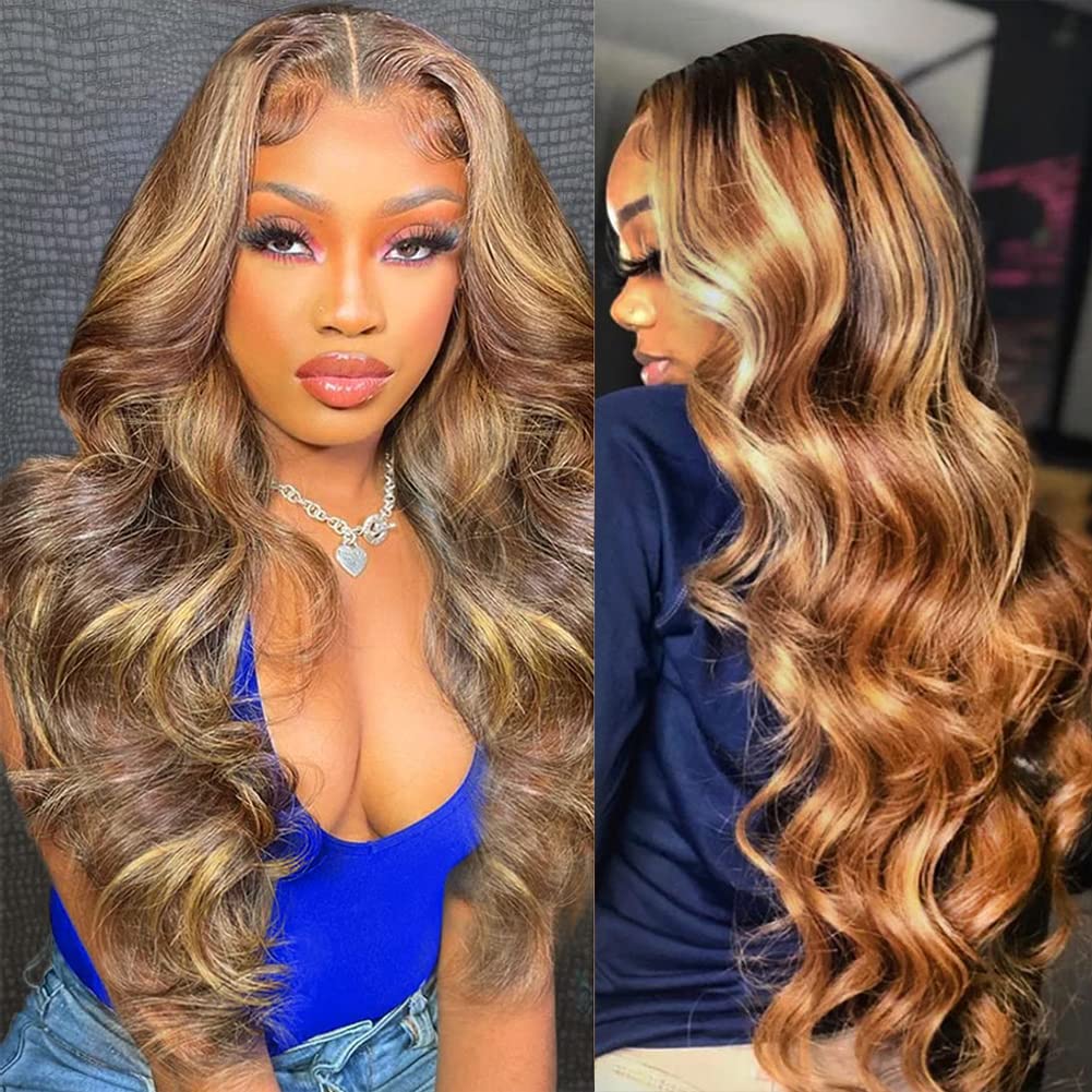 honey blonde body wave wear and go wig