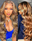 honey blonde body wave wear and go wig