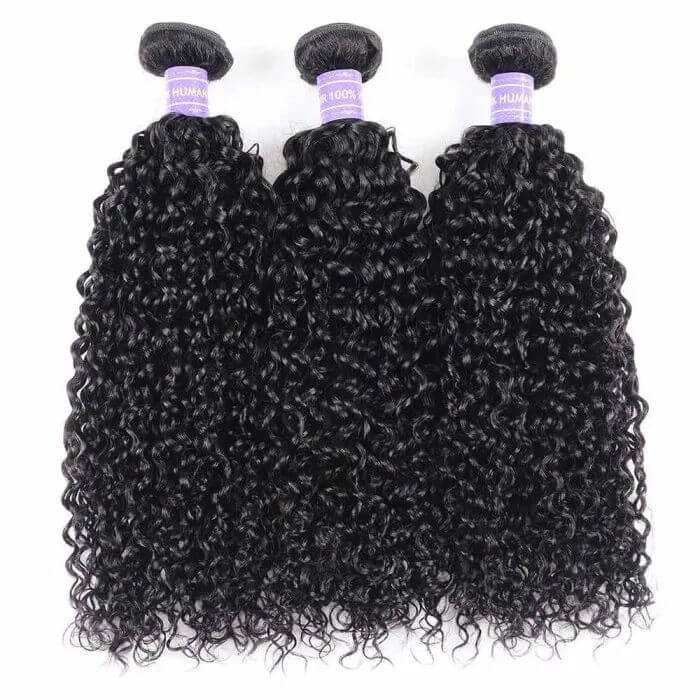 3 bundles jerry curly machine weft human hair weaves