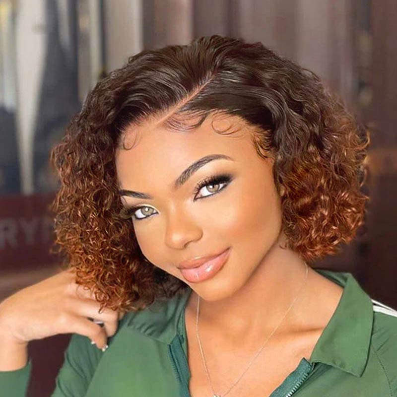 bouncy curly bob wigs, 4x6 lace human hair bob wigs for textured hair