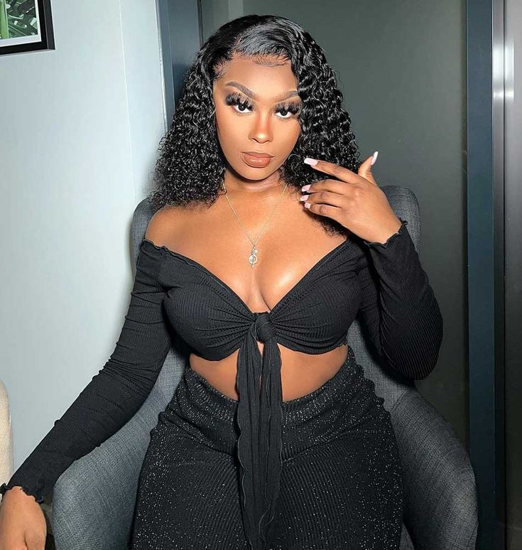 luxurious jerry curly short bob wigs, L part lace front 100% human hair bob wigs for natural curl texture