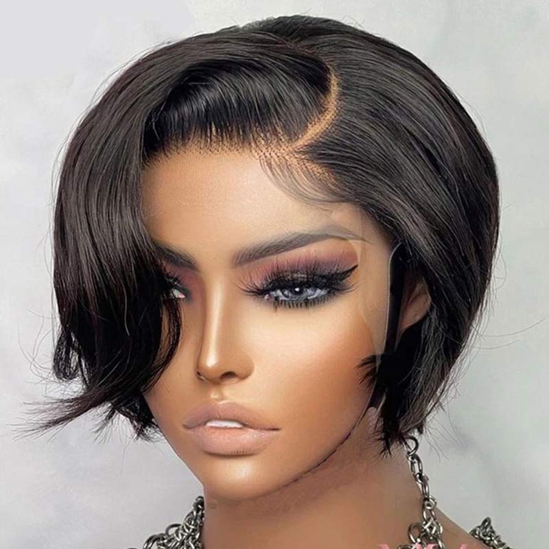 short pixie cut wigs 100 human hair natural look