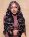 qvr hd lace wigs human hair 5x5 lace closure body wave for easy wear