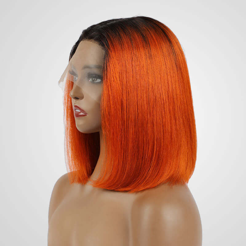 qvr wigs t lace bob wig with ombre 2 orange for confident black women