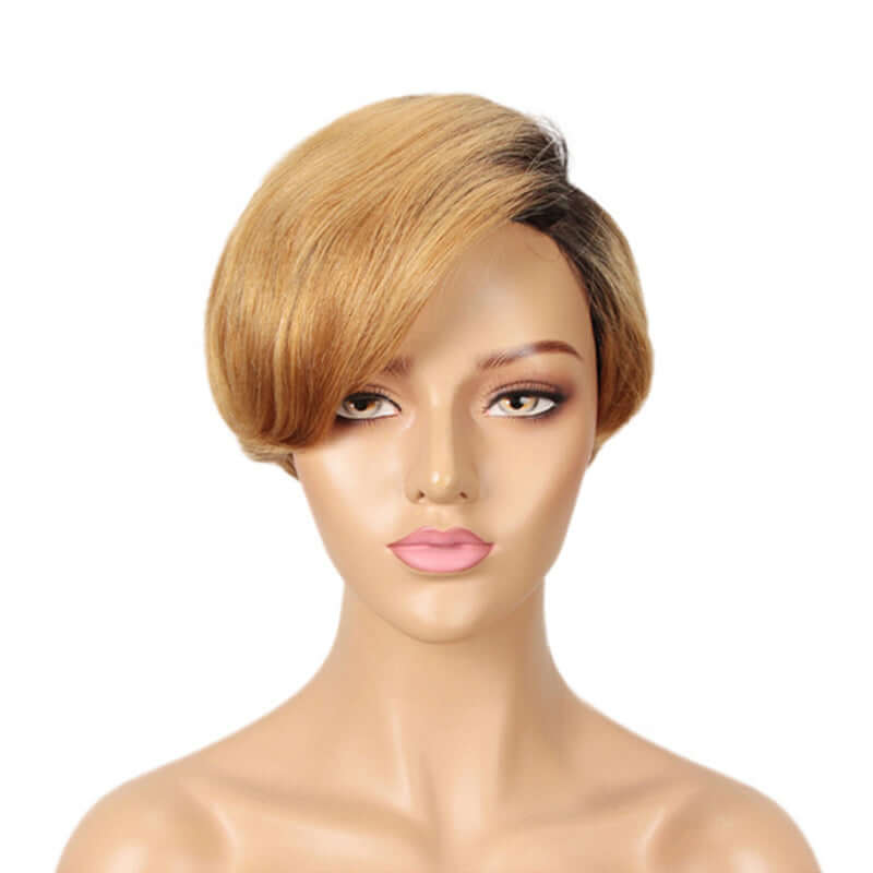 qvr wigs ombre color lady pixie cut for black women