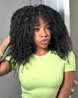 QVR Afro Twist Curly Crochet Hair Natural Black Machine Made Feather Crochet Human Hair Extension