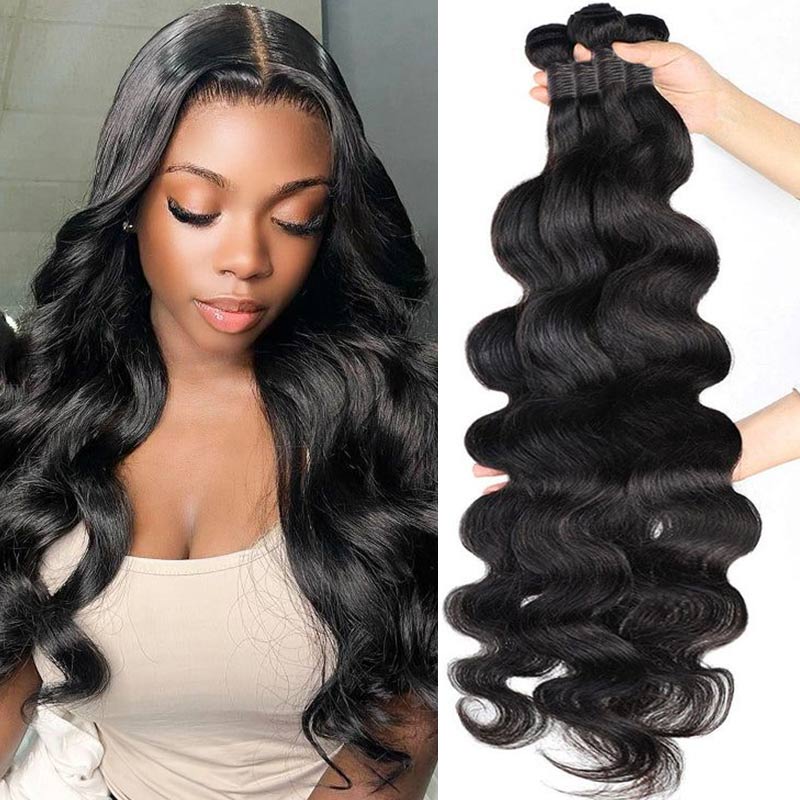 qvr natural black body wave human hair bundles malaysian hair