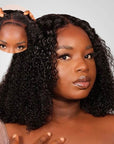 soft and full kinky curly bob wig made from virgin human hair with 13x4 lace