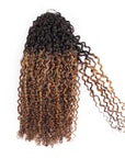 QVR Honey Caramel Mixed Highlights Feather Crochet Human Hair Tight Curly Miracle Knots Crochet Weave Hair Extensions