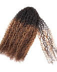 QVR Honey Caramel Mixed Highlights Feather Crochet Human Hair Burmese Kinky Curly Miracle Knots Crochet Weave Hair Extensions