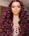 qvr wigs burgundy deep wave 13x4 lace frontal wig