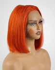 qvr wigs t lace bob wig in vibrant orange for chic black women
