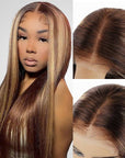 sleek straight wear and go wig with vibrant piano highlights