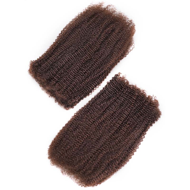 QVR Chocolate Brown Afro kinky Bulk Hair Extensions For Braiding Dreadlock Human Hair