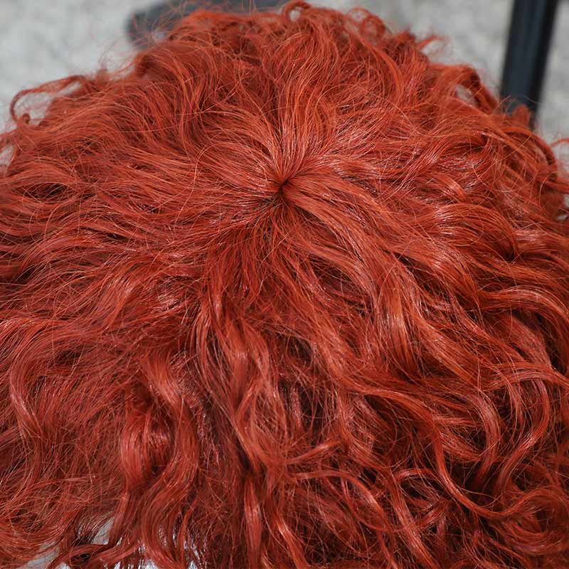 eye-catching ginger orange bob wigs with trendy bangs and waves