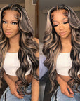 balayage highlights body wave wear and go glueless human hair wigs 13*4/4*6 hd lace wig