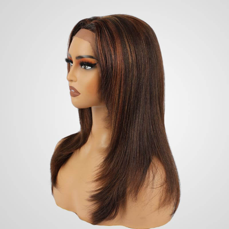 qvr wigs layered kinky straight wig for natural black style