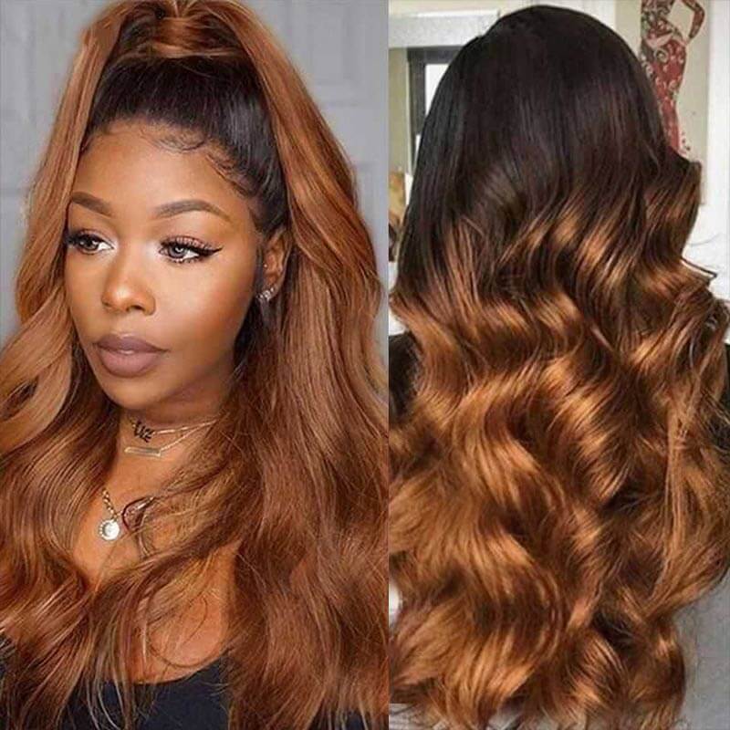 1b/30 ombre body wave glueless lace wigs for natural flow