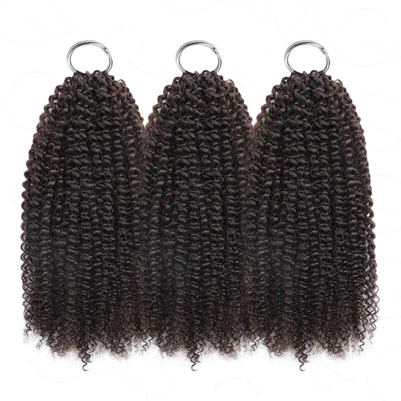 machine made natural black kinky curly hair crochet hair