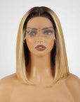 human hair wigs ombre 4/27/613 straight bob for bold black beauty