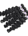 loose deep wave natural black human hair weave 4 bundles