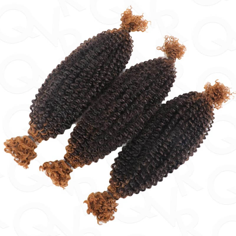 3 packs t1b/30 colored human hair spring twist braiding hair