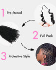 QVR Afro Twist Curly Crochet Hair Natural Black Machine Made Feather Crochet Human Hair Extension