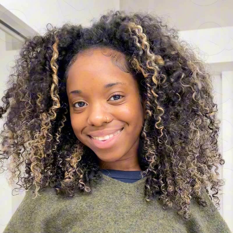 qvr kinky curly glueless wigs with highlight 