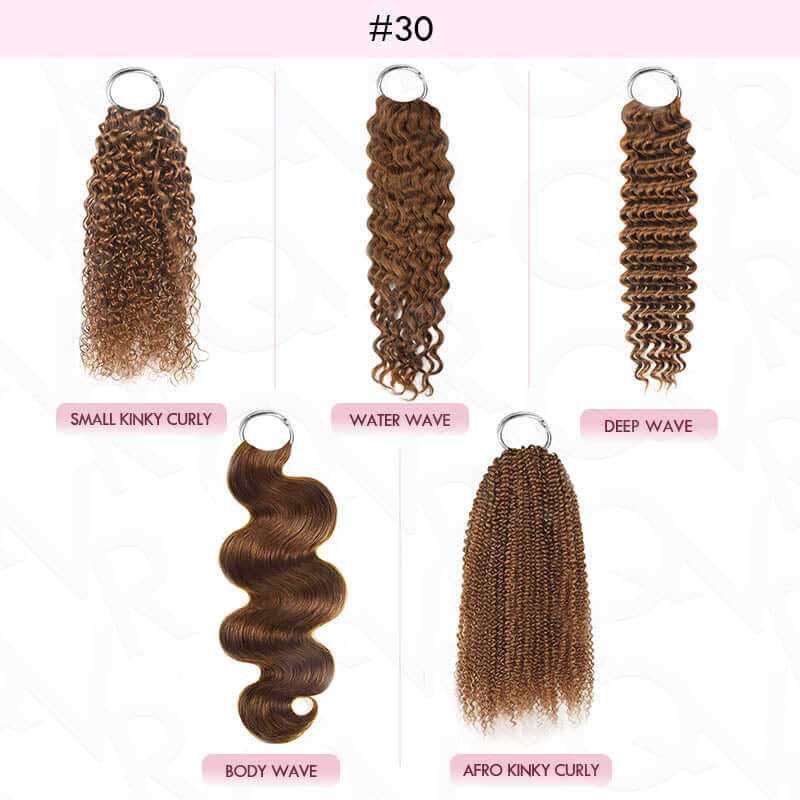 #30 auburn color crochet hair extensions hair texture chart