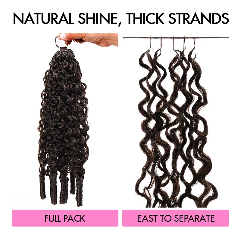 QVR Burmese Curly Feather Crochet Human Hair Dark Brown Machine Made Crochet Weave Hair Extensions