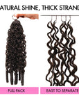 QVR Burmese Curly Feather Crochet Human Hair Dark Brown Machine Made Crochet Weave Hair Extensions