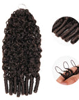 QVR Burmese Curly Feather Crochet Human Hair Dark Brown Machine Made Crochet Weave Hair Extensions