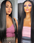sleek straight qvr wigs with 4x4 lace frontal